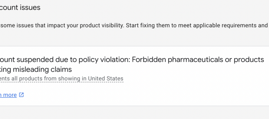 Forbidden pharmaceuticals or products making misleading claims - Google Merchant Center
